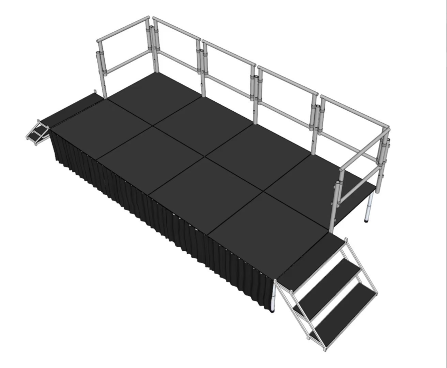 Speaking Stage Kit 8×16 (Stairs + Rails)
